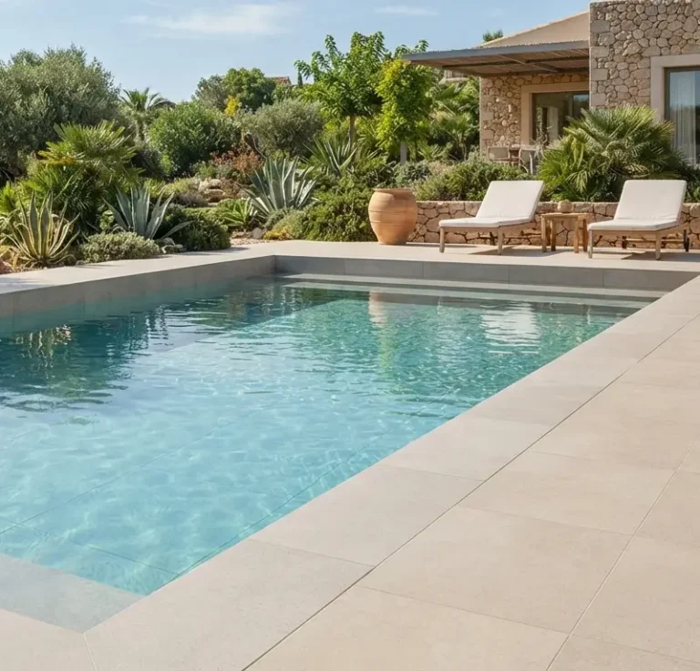 couleur carrelage piscine avec grand format ceramique et eau claire